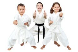 students on a karate outfit